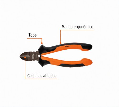 T202-7 ALICATE CORTA FRÍO 7", MANGO DE VINIL