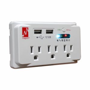 MAGOM PROTECTOR DE VOLTAJE 3 TOMAS USB
