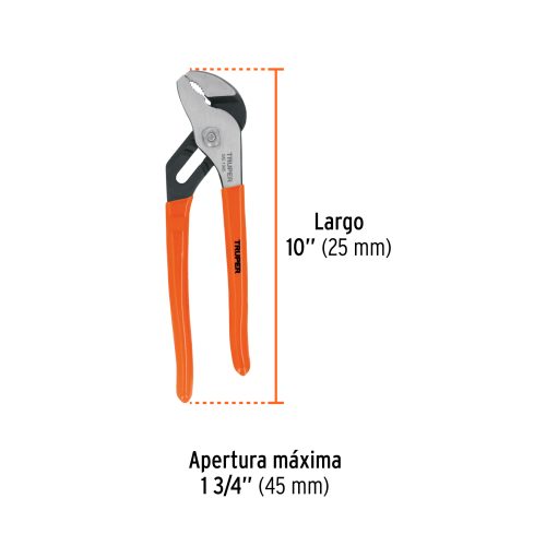 PEX-10+FC2 Pinza de extensión 10" mango de PVC, TRUPER