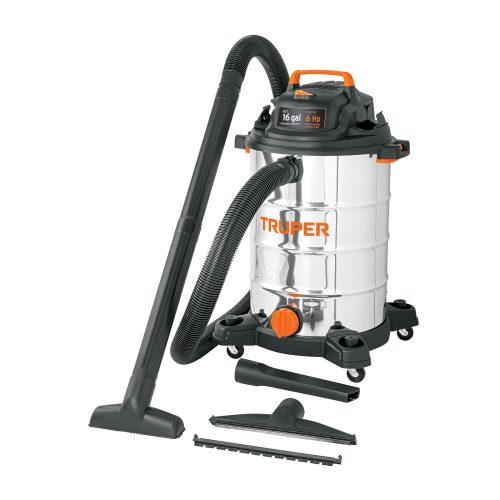 Aspiradora de sólidos y líquidos, 12 gal, acero inox, TRUPER 101524