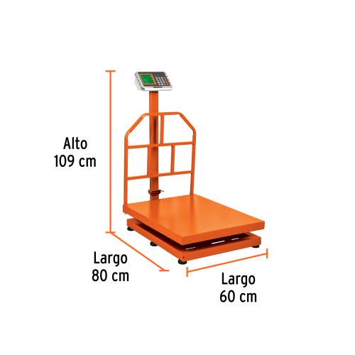 Báscula electrónica de plataforma, plegable, 600 kg, TRUPER 15733