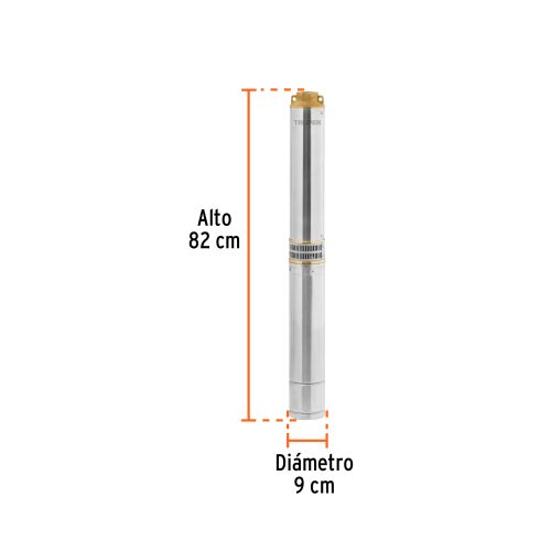 BOS-1-1-2LM-2+FC2 Bomba sumergible tipo bala 4", 1-1/2HP,agrícola, 220V,TRUPER 102976