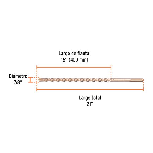Broca SDS Max de 7/8 x 21", TRUPER 101439