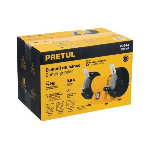 Esmeril de banco de 5" de 1/6 HP (120 W), PRETUL 29994