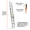 ESE-16+FC2 Escalera de extensión, tipo III, 16 peldaños, TRUPER (16026)