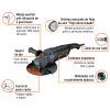 ESMA-4512N+CR1 Esmeriladora angular 4-1/2", 1250W, TRUPER INDUSTRIAL 12873