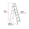 Escalera de tijera 100% aluminio tipo lll 6 peldaños, TRUPER