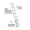 ESTE-207+FC1 Escalera de tijera, tipo ll, 7 peldaños, fibra de vidrio