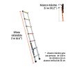 ESTE-207+FC2 Escalera de tijera, tipo ll, 7 peldaños, fibra de vidrio