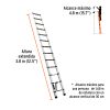 ESTE-213+FC2 Escalera telescópica,13 peldaños, tipo II, capacidad 102kg