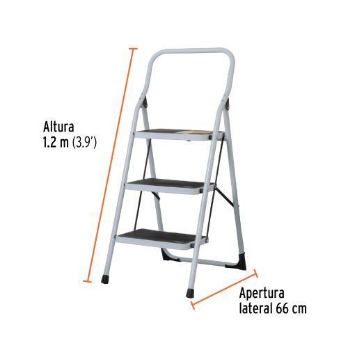 ESTU-3P+FC1 Escalerilla tubular, plegable, 3 peldaños, PRETUL (24120)