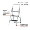 ESTU-3P+FC2 Escalerilla tubular, plegable, 3 peldaños, PRETUL (24120)