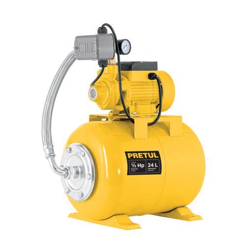 HIDR-1-2X24P Equipo hidroneumático 24L, bomba periférica 1/2 HP, PRETUL 20183