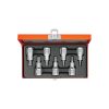 Juego de 7 dados cuadro 1/2" punta torx, estuche metálico 13928
