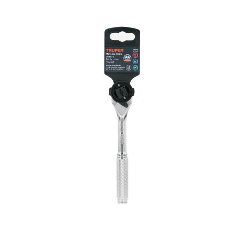 M-1412+E1 Matraca triple cuadros 1/4", 3/8" y 1/2", TRUPER 13649