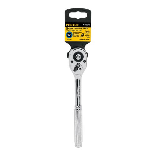 M-3852PB+E1 Matraca cuadro 3/8" cabeza de pera liberación rápida, PRETUL 21161