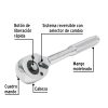 M-3852PB+FC1 Matraca cuadro 3/8" cabeza de pera liberación rápida, PRETUL 21161