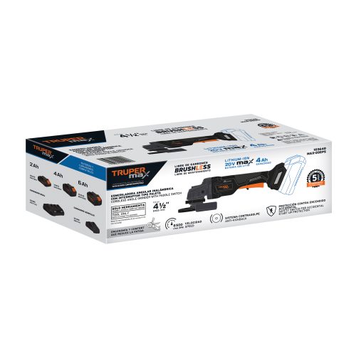 MAX-20EPS+E1 Esmeriladora 4-1/2" 20V, int. paleta, s/accesorios, MAX 103640