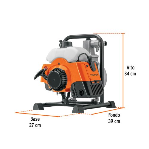 Motobomba autocebante 1"x1", gasolina 2HP, agrícola, TRUPER 103926