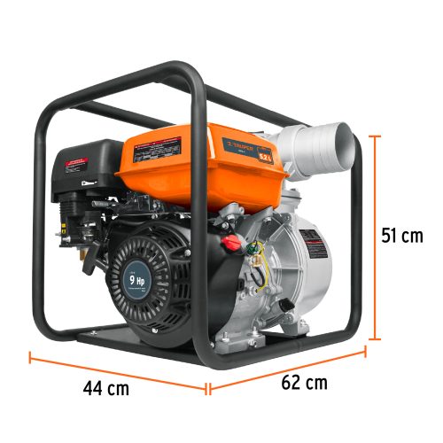 MOTB-4+FC3 Motobomba autocebante 4"x4", gasolina 9HP, agrícola, TRUPER 17118