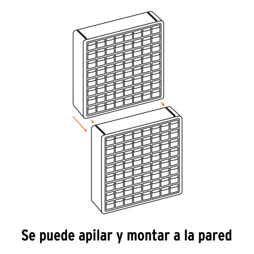 ORG-64+FC3 Organizador con 64 gavetas, TRUPER 10985