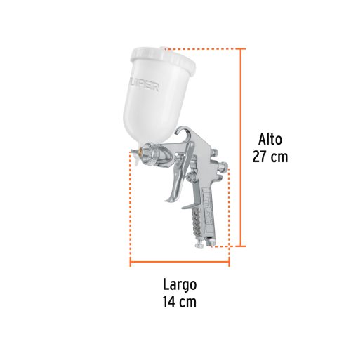 PIPI-403+FC2 Pistola para pintar LVMP vaso plástico, 2 mm, TRUPER