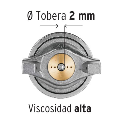 Pistola para pintar LVMP vaso aluminio, 2 mm, TRUPER