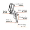 PIPI-422+FC1 Pistola para pintar LVMP vaso aluminio, 2 mm, TRUPER