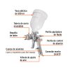 PIPI-440+FC1 Pistola p/pintar gravedad HVLP vaso plástico, 1.4 mm, TRUPER