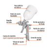 PIPI-441+FC1 Pistola p/pintar gravedad HVLP vaso plástico, 1.7 mm, TRUPER
