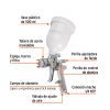 PIPI-442+FC1 Pistola p/pintar gravedad HVLP vaso plástico, 2 mm, TRUPER