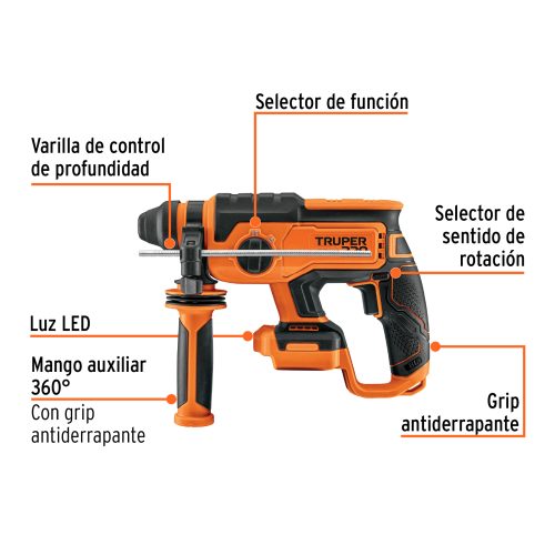 Rotomartillo SDS Plus/destornillador 20V, 2J, sin accesorios 103264