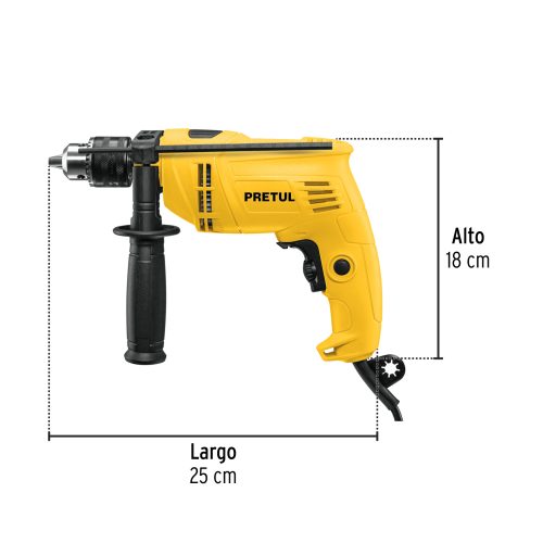 ROTO-1-2P6+FC2 Rotomartillo/destornillador 1/2", 550W, PRETUL 28112