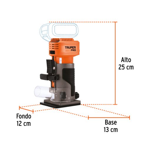 Router (Rebajadora) 1/4", sin accesorios, TRUPER PRO 103262