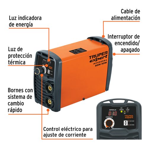 Mini soldadora inversora 100A, 127V, TRUPER EXPERT