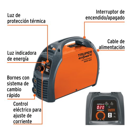 SOIN-160+FC1 Soldadora inversora 160A, 220V, TRUPER EXPERT