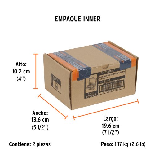 JBFM-5+EI1 Juego de 5 brocas forstner para madera, TRUPER 102373