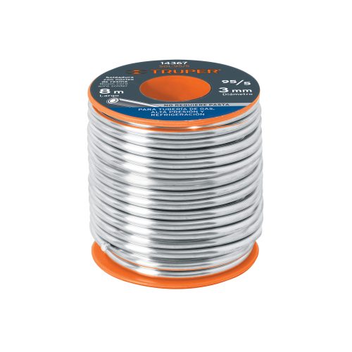 SOL-95-5 Soldadura 95/5 para tubería de gas, 450 g, TRUPER SOLDAFÁCIL (14367)