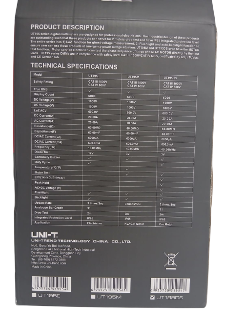 Multímetros profesionales de la serie UT195
